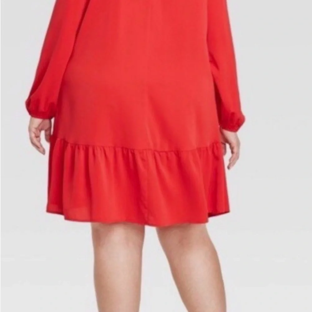 Ava & Viv Red Swing Dress XXL Plus Size | Long Sleeve | Like New - Picture 2 of 2